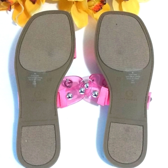 GBG Los Angles Pink Silver Stud Thong Sandals SIZE 8 NWOT - Picture 4 of 8